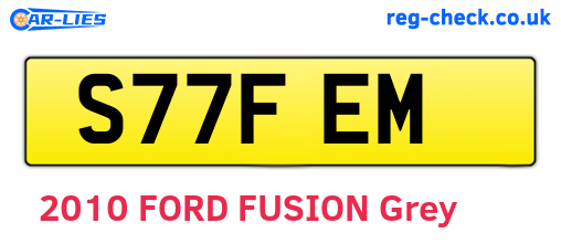 S77FEM are the vehicle registration plates.