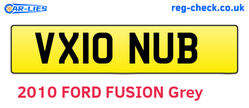 VX10NUB are the vehicle registration plates.