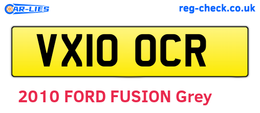VX10OCR are the vehicle registration plates.