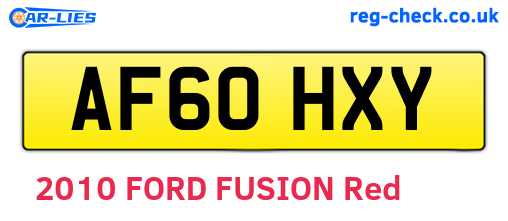 AF60HXY are the vehicle registration plates.