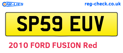 SP59EUV are the vehicle registration plates.