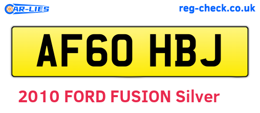 AF60HBJ are the vehicle registration plates.