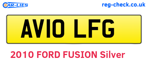 AV10LFG are the vehicle registration plates.