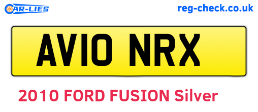 AV10NRX are the vehicle registration plates.