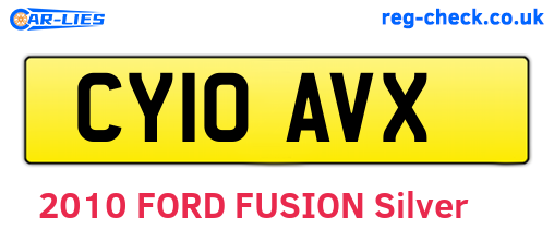 CY10AVX are the vehicle registration plates.
