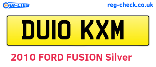 DU10KXM are the vehicle registration plates.