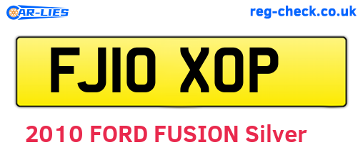 FJ10XOP are the vehicle registration plates.