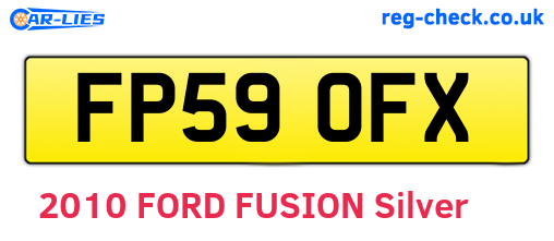 FP59OFX are the vehicle registration plates.