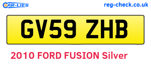 GV59ZHB are the vehicle registration plates.