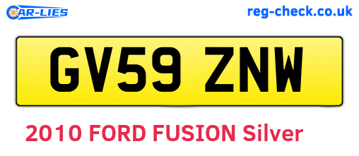 GV59ZNW are the vehicle registration plates.