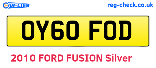 OY60FOD are the vehicle registration plates.