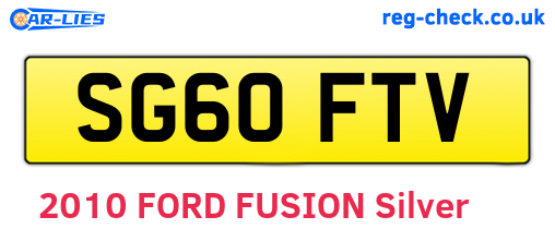 SG60FTV are the vehicle registration plates.