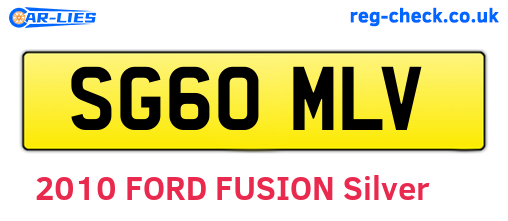 SG60MLV are the vehicle registration plates.