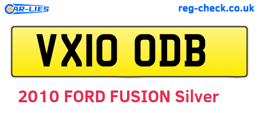 VX10ODB are the vehicle registration plates.
