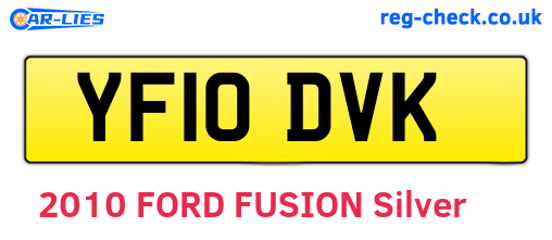 YF10DVK are the vehicle registration plates.