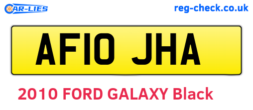 AF10JHA are the vehicle registration plates.