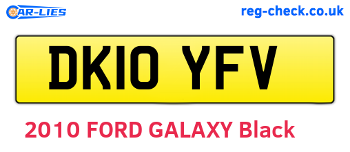 DK10YFV are the vehicle registration plates.