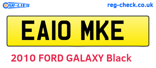 EA10MKE are the vehicle registration plates.