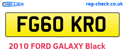 FG60KRO are the vehicle registration plates.