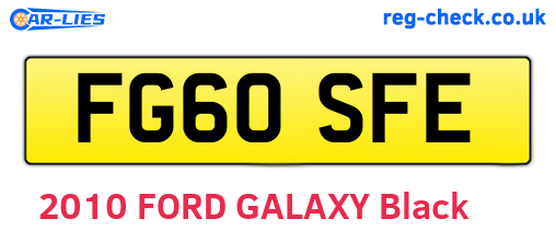 FG60SFE are the vehicle registration plates.