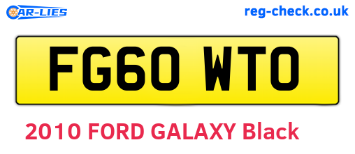 FG60WTO are the vehicle registration plates.