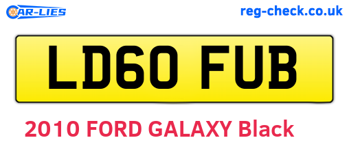 LD60FUB are the vehicle registration plates.