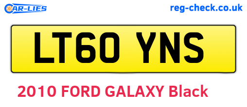 LT60YNS are the vehicle registration plates.