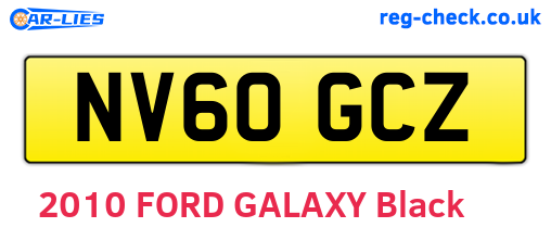 NV60GCZ are the vehicle registration plates.