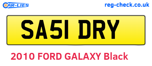 SA51DRY are the vehicle registration plates.