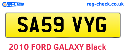 SA59VYG are the vehicle registration plates.