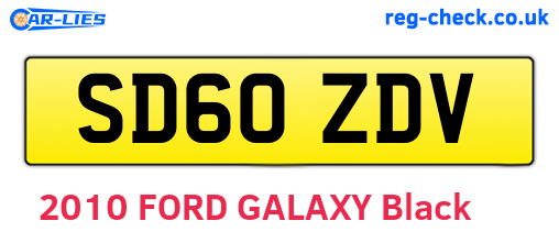 SD60ZDV are the vehicle registration plates.