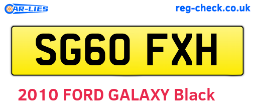 SG60FXH are the vehicle registration plates.