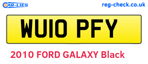 WU10PFY are the vehicle registration plates.