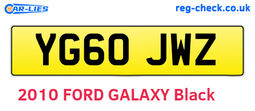 YG60JWZ are the vehicle registration plates.
