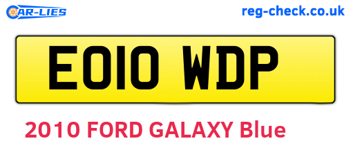 EO10WDP are the vehicle registration plates.