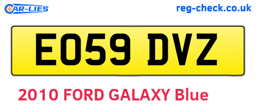 EO59DVZ are the vehicle registration plates.