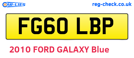 FG60LBP are the vehicle registration plates.
