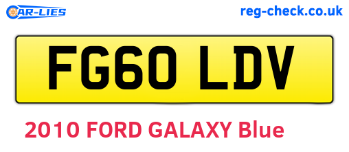 FG60LDV are the vehicle registration plates.