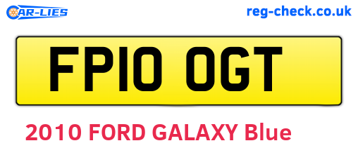 FP10OGT are the vehicle registration plates.