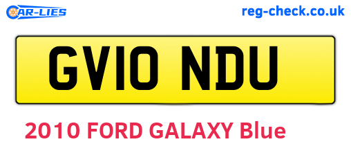 GV10NDU are the vehicle registration plates.