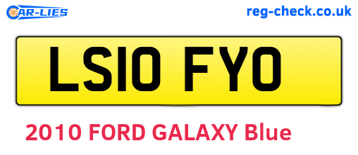 LS10FYO are the vehicle registration plates.