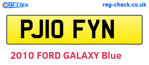 PJ10FYN are the vehicle registration plates.