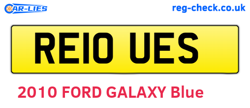 RE10UES are the vehicle registration plates.
