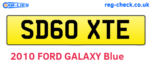 SD60XTE are the vehicle registration plates.