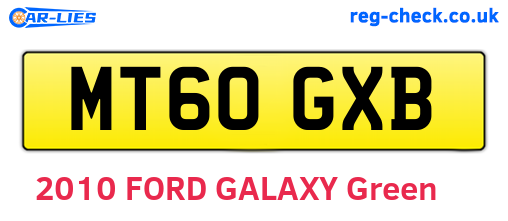 MT60GXB are the vehicle registration plates.