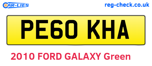 PE60KHA are the vehicle registration plates.