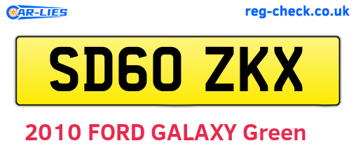 SD60ZKX are the vehicle registration plates.