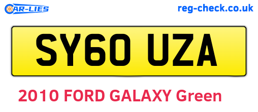 SY60UZA are the vehicle registration plates.