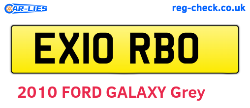 EX10RBO are the vehicle registration plates.
