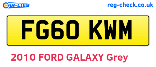 FG60KWM are the vehicle registration plates.